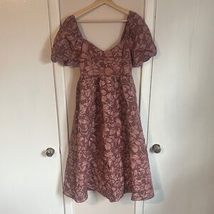 Floral Puff Sleeve Midi Dress